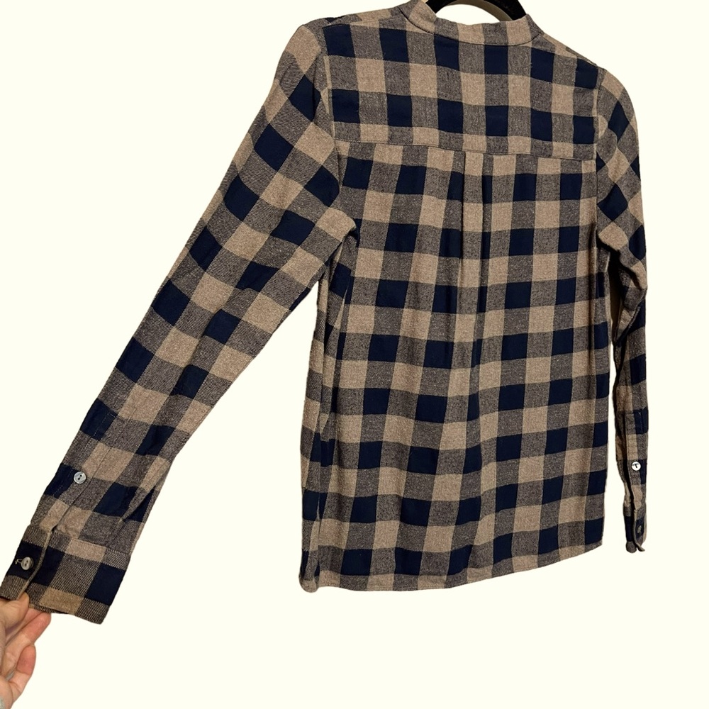 Madewell Buffalo Plaid Soft Flannel Blouse with Feminine Details Oversized XS - Picture 6 of 11